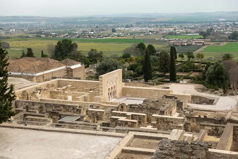 Terraces and excavated remains at Medina Azahara outside Córdoba