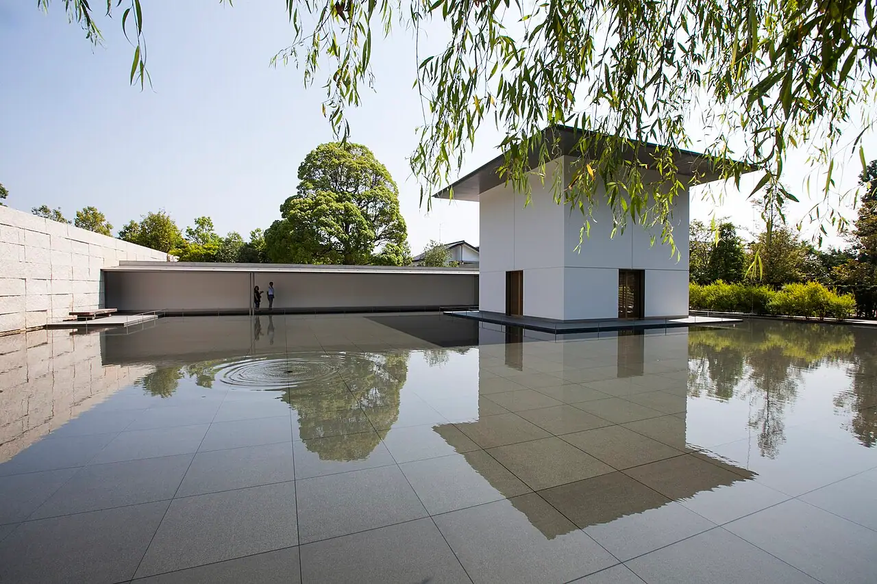 The D. T. Suzuki Museum reflected in its water basin