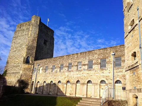 St George’s Tower beside the former prison buildings at Oxford Castle