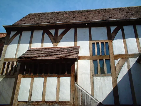 The timber-framed exterior of Barley Hall in York