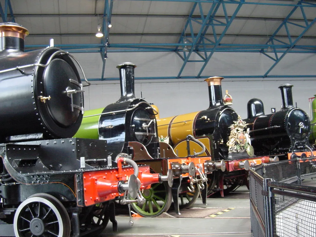Historic locomotives lined up inside York’s National Railway Museum
